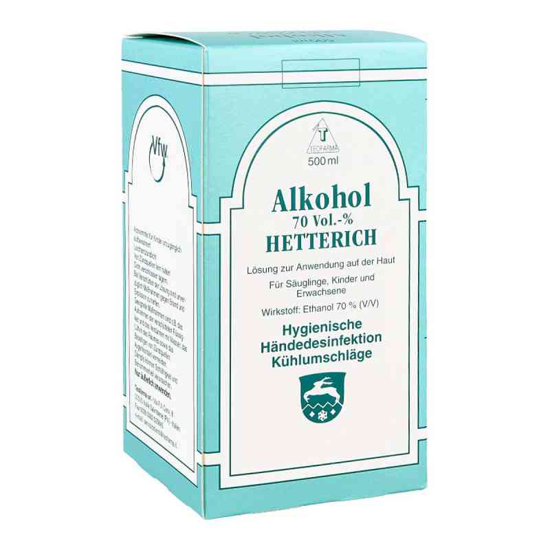 Alkohol 70% V/v Hetterich 500 ml od Teofarma s.r.l. PZN 04769683