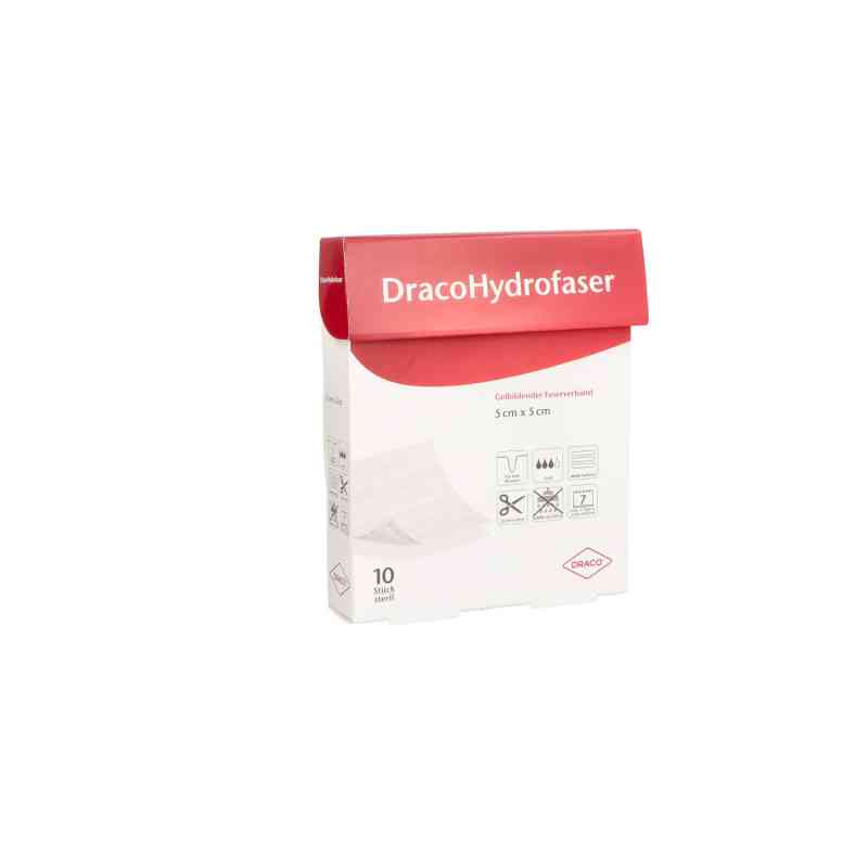 Dracohydrofaser 5x5 cm gelbildender Faserverband 10 szt. od Dr. Ausbüttel & Co. GmbH PZN 16536613