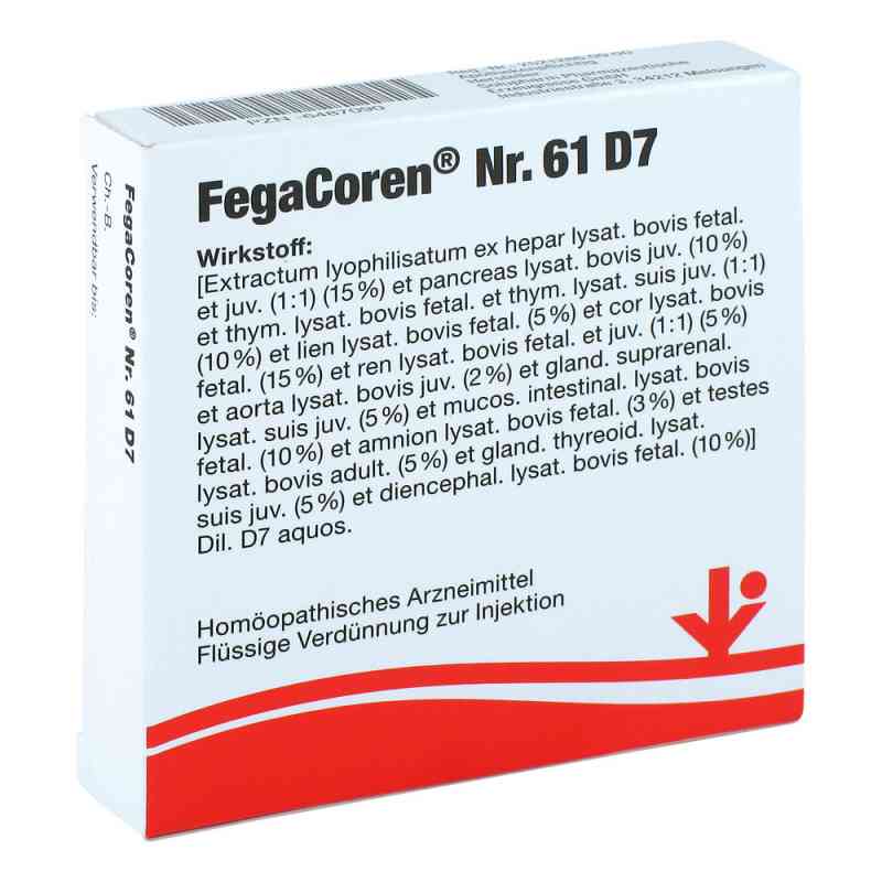 Fegacoren 61 D 7 Amp. 5X2 ml od vitOrgan Arzneimittel GmbH PZN 06487090