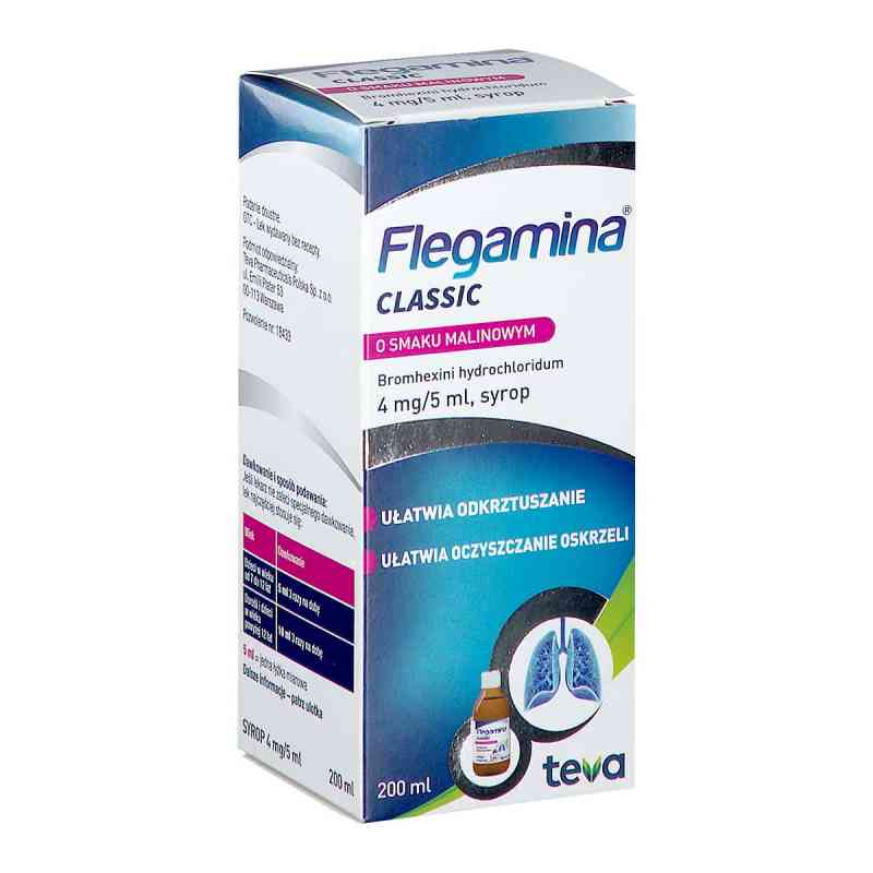 Flegamina Classic o smaku malinowym 200 ml od PLIVA KRAKÓW Z.F. S.A. PZN 08302084