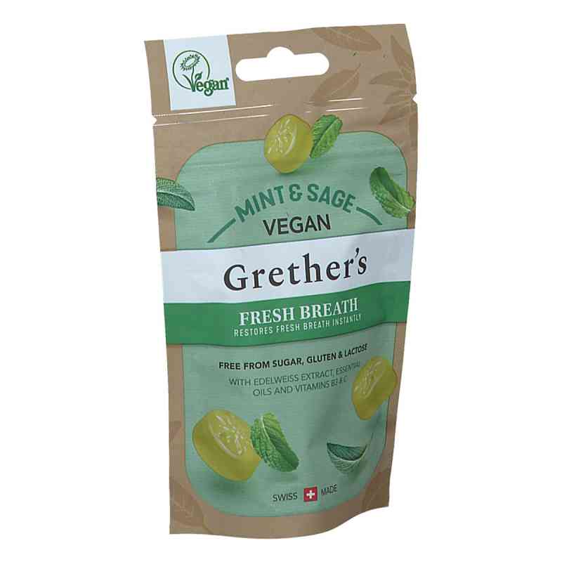 Grethers Vegan Fresh Breath Mint & Sage Pastillen 45 g od Hager Pharma GmbH PZN 18727375