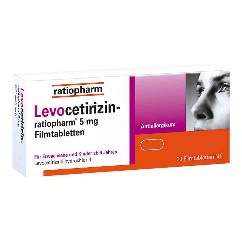 Levocetirizin-ratiopharm 5 mg Filmtabletten 20 szt. od ratiopharm GmbH PZN 15197735