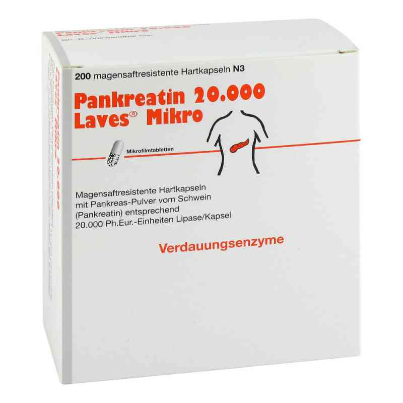 Pankreatin 20000 Laves Mikro magensaftresistent kapsułki 200 szt. od Laves-Arzneimittel GmbH PZN 09385823