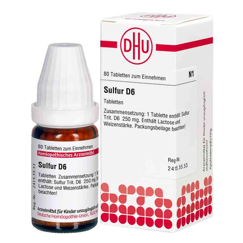 Sulfur D 6 Tabl. 80 szt. od DHU-Arzneimittel GmbH & Co. KG PZN 01787232