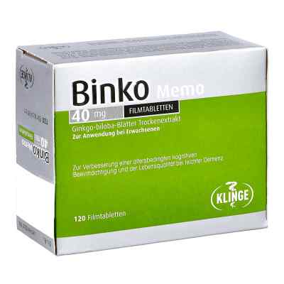 Binko Memo 40 mg Filmtabletten 120 szt. od Klinge Pharma GmbH PZN 16168836