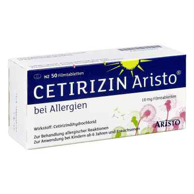 Cetirizin Aristo bei Allergien 10 mg Filmtabletten 50 szt. od Aristo Pharma GmbH PZN 09703275