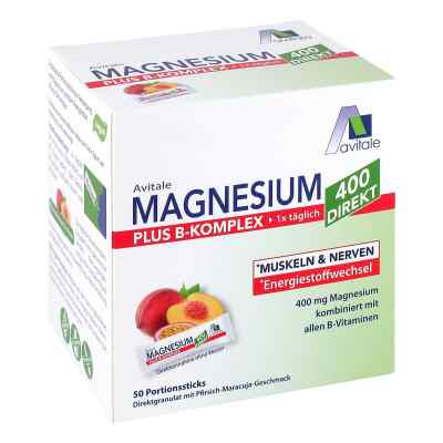 Magnesium 400+b-komplex Direkt Pfir.mar.gra.sticks 50X2.5 g od Avitale GmbH PZN 18769310